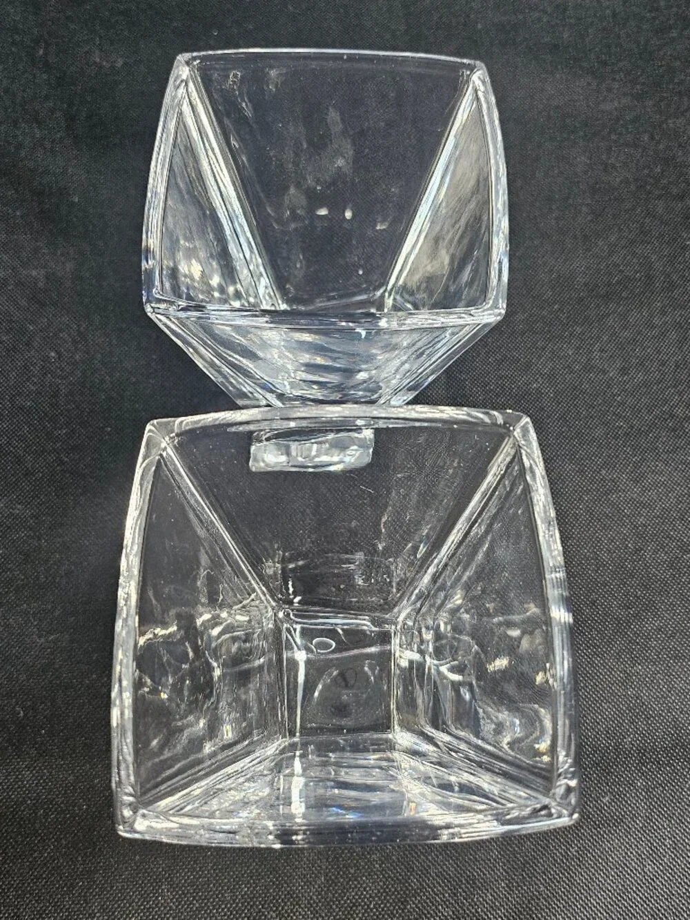 Joy Jolt Carre Modern Geometric Square Heavy Base Cocktail Glasses Set of Two